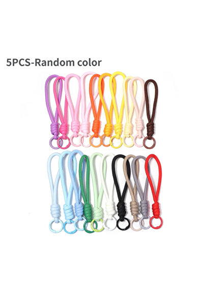 Choice 5PCS-Random color 5Pcs/Lot Random Color Braided Keychain Phone Wrist L...