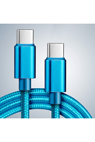 Choice4 3m Blue 1/2/3m 60W 5A Nylon Fast Charging Cable Dual Type-C Colorful ...
