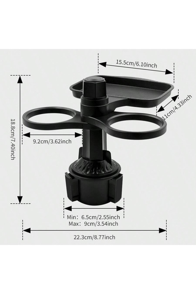 Choice black 360 Rotating Insert Drinks Support Adjustable Base Car Cup Car C...