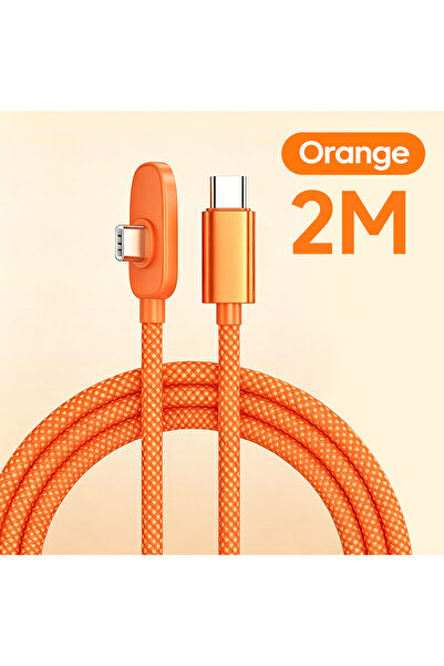 Choice5 Orange 2M PD60W USB C To Type C Super Fast Charging Right Angle Data ...