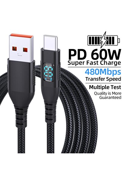 Choice22 3m black 1pc LAIHONEN 1/2PCS USB-C to USB-C Fast Charge Nylon Braide...