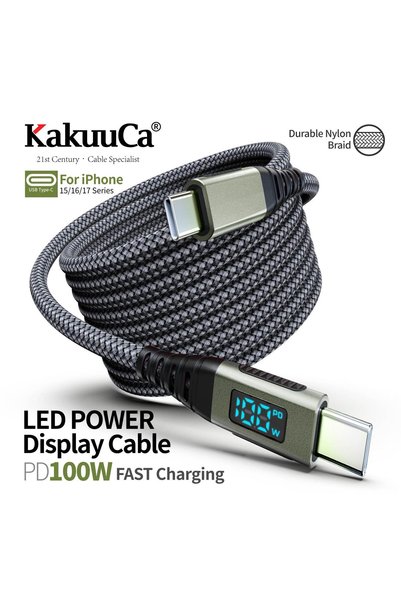 Choice11 كابل شحن سريع USB-C أخضر بطول 3 متر، سرعة 480 ميجابت في الثانية، معت...