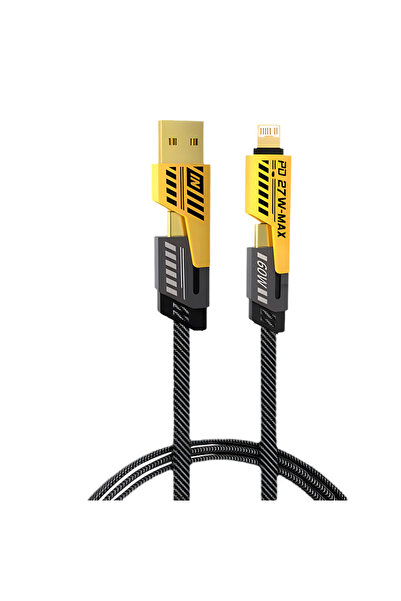 Choice 1m Black 65W Multi-function Fast Data Cable 4 in 1 USB Type C PD Fast ...