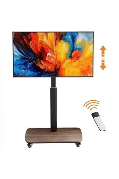 WISFOR Electric Lifting TV Stand Motorized TV Stand on Wheel for 37-77 Inch T...