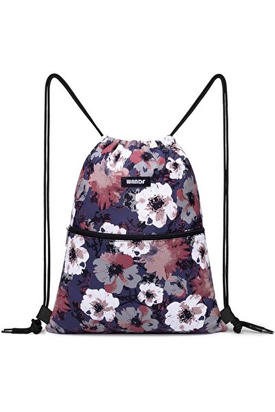 WANDF Drawstring Backpack String Bag Sackpack Cinch Water Resistant Nylon for...