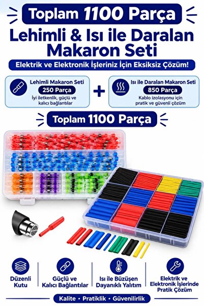 GOLDEN BEE Goldenbee 1100 Parça Lehimli Makaron Seti Kablo Birleştirici Plast...