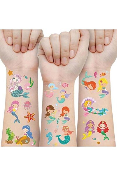 Generic 80PCS Mermaid Temporary Tattoos, Ocean & Sea Life Fake Tattoo Sticker...