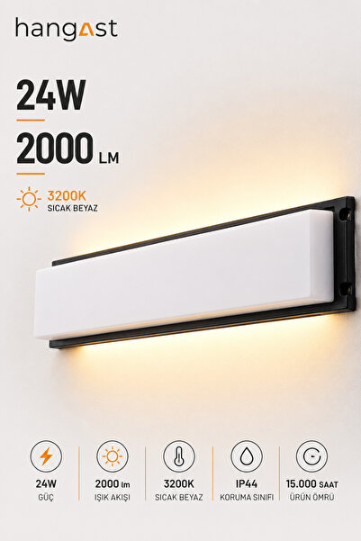 HANGAST 24W Led Wall Sconce 2000 Lm 3200K Warm White Modern Decorative Wall Lamp