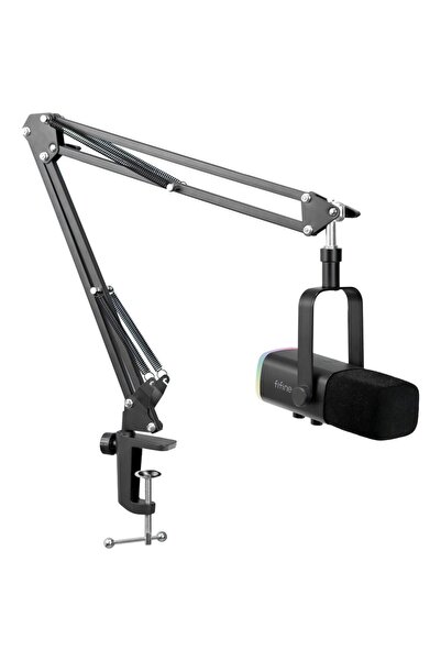 Fifine AM8T AMPLIGAME USB/XLR Dynamic Studio Microphone with RGB and Stand, B...