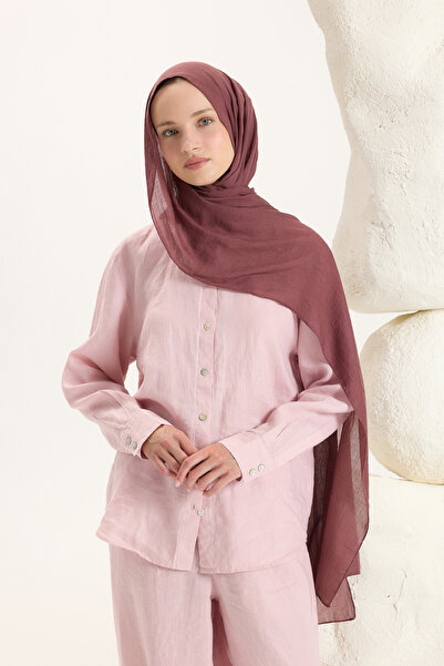 Qef Daily Cotton Şal Mürdüm Eriği