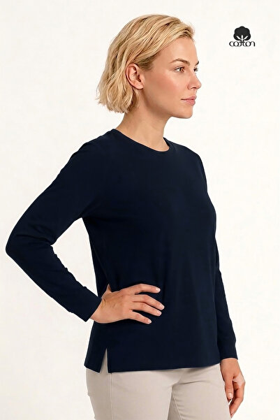 Cottonland Γυναικείο BELINDA Basic, Μακρυμάνικο, Κανονική Γραμμή, Με Σχίσιμο,...