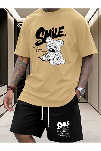 Joetsu Smile printed oversize t-shirt shorts set