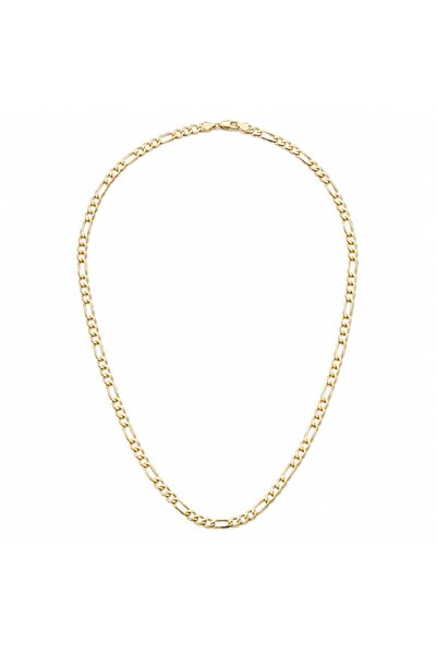 14K Altın Kaplama Figaro Zincir Kolye - 50 cm