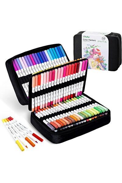 Ohuhu Pupe Set 120 Markere Paper Friendly, Bază Apă, Fără Peeling, Varf Dublu...