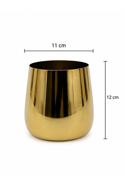 EvLight Gold A Seri Metal Çiçek Vazo-Çiçeksiz