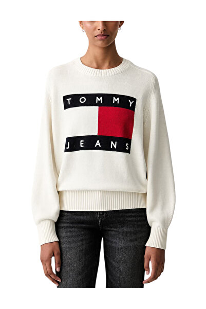 Tommy Hilfiger Γυναικείο Πουλόβερ Εκρού Tommy Jeans DW0DW23450-YBH