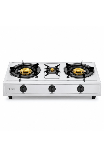 flexy TRIPLE BURNER STAINLESS STEEL GAS STOVE FGS3021SS