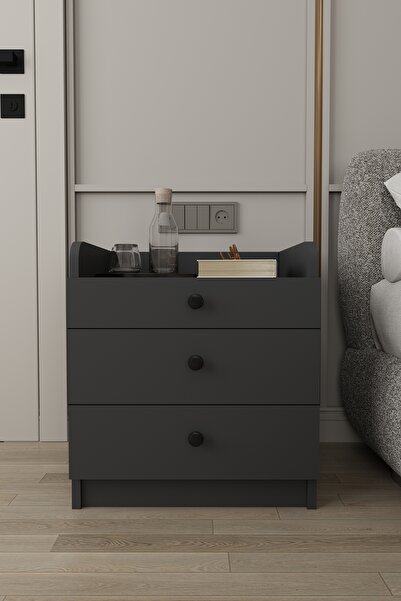 asratrend Modern 3 Çekmeceli Komodin Şifonyer %100 MDF Çok Amaçlı Organizer K...