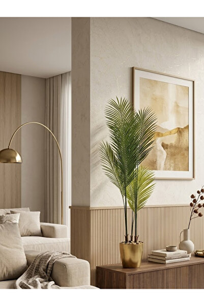 co arma Artificial Areca Palm Tree with Round Plastic Base 178cm Tall