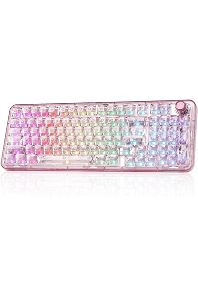 GENERAL لوحة مفاتيح ميكانيكال لاسلكية للالعاب X98 QMK/VIA مع مقبض ثلاثي الاوض...