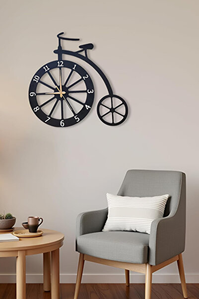 KAŞIKBEY Wooden Nostaji Bicycle Wall Clock Decorative Stylish Wall Clock Gift...