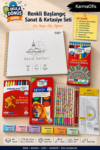 KarmaOfis Back to School Stationery Set 40 Sheets 25X35 Drawing Notebook |   ...