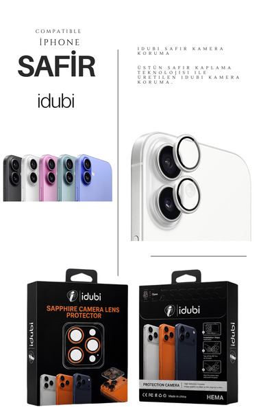 İPhone 16 Uyumlu Safir Kamera Lens Koruyucu