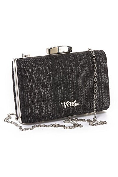 VERDE Βραδινό τσαντάκι clutch 01-1118-Μαυρο