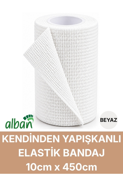 Alban 10cm Kendinden Yapışkanlı Elastik Bandaj, Kohesiv Bandaj 10cm x 4.5m – ...