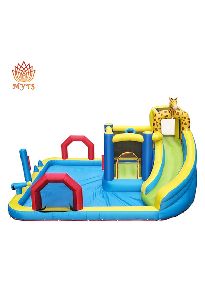 MYTS - Kids Inflatable Water Slide And Bouncy Castle With Splash Pool - Giraffe