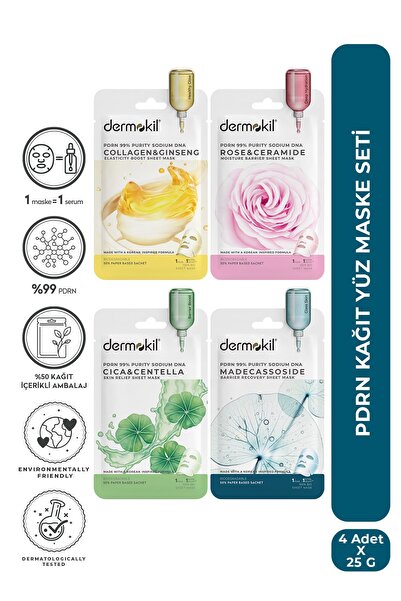Dermokil Pdrn Paper Face Mask Set 25 g X 4 Pieces