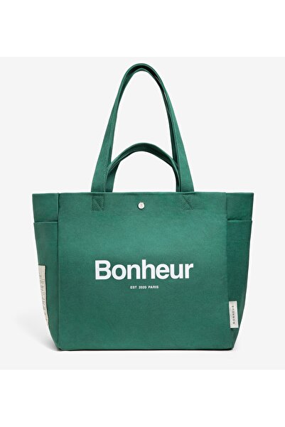 Bonheur N°4 Kanvas Çanta- Spring Green