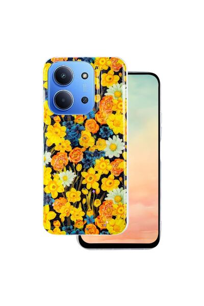 OEM Θήκη TPU Σιλικόνης Glow Glam - Πορτοκαλί Φλοράλ (Xiaomi Redmi 15 4G / 5G)