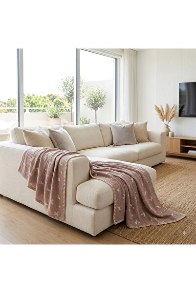 Cosibello Home Müslin 2 Katlı Koltuk Şalı Tv Battaniyesi 130 X 180 Cm Çoban D...