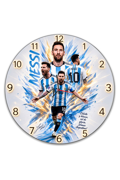 OEM Ceas de Perete Decorativ, Lionel Messi Argentina, 35 cm, Mecanism Silenți...