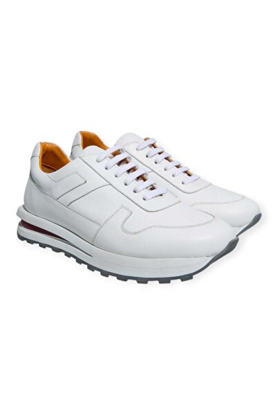 FRANCO CALVANI White Color Lace-Up Genuine Leather Men's Shoes