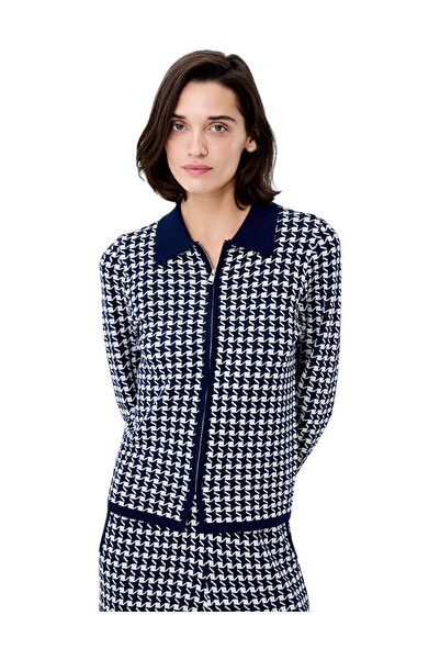 French Connection Women Gloria Jacquard Long Sleeve Cardigan