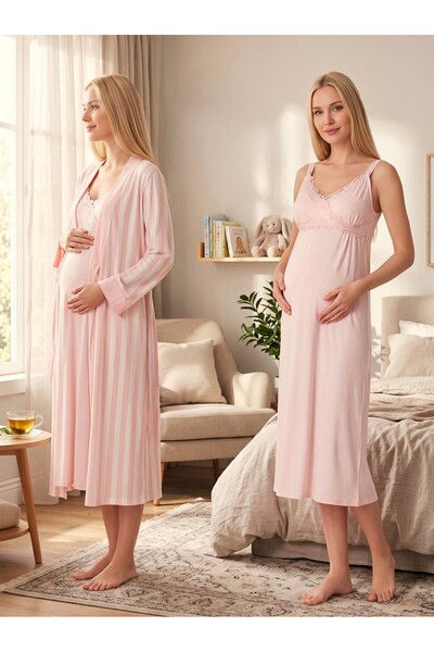 Lohussa New Season Powder Summer Line Detailed Design with Breastfeeding Feat...