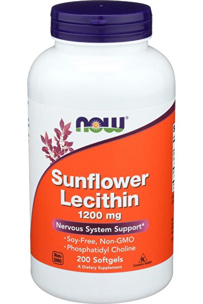 Now Foods, Sunflower Lecithin 1200mg, 200 Softgels Usa Menşeii DaphneLabs