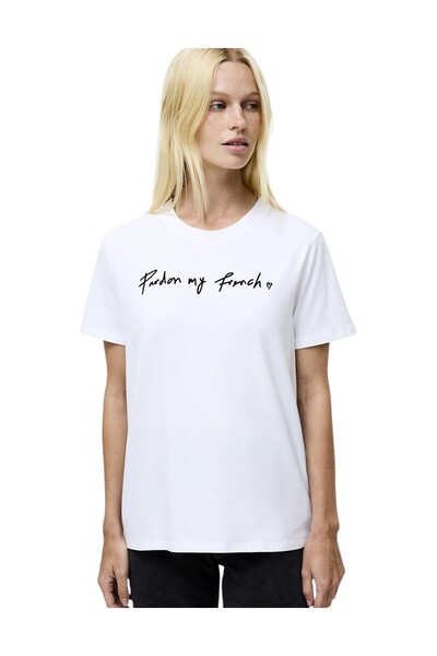 French Connection Women Pardon My French Printed T-Shirt
