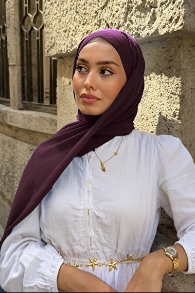 Madame Polo Crepe chiffon shawl - plum
