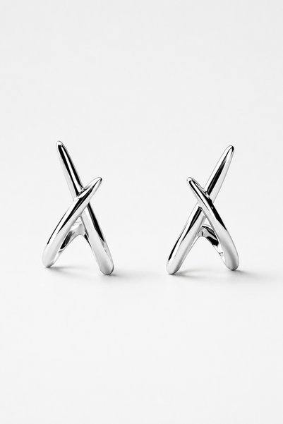TREND COLLECTİON Silver Color Geometric Knot Model Women's Earrings