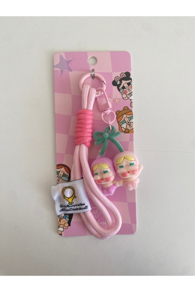 Sakura Konsept Butik Cry Baby Cherry Keychain with Rope and Charm Bag Ornamen...
