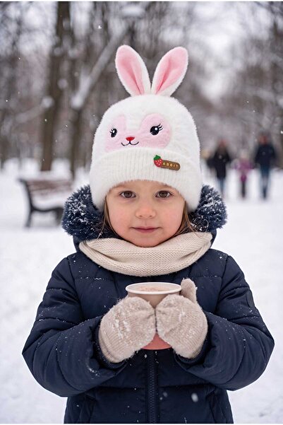 Aware Time 1-4 Years Old Girl's Figured Fleece Lined Beanie