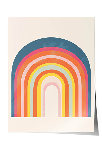 Zestia Poster Premium de Artă Minimalistă, Arc Curcubeu Colorat, Nr.: 20414