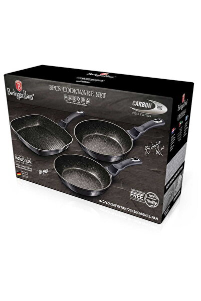 Berlinger Haus SET 3 TIGĂNE Ø20/24 GRILL Ø28 INDUCȚIE GAZ CARBON PRO EDITION ...
