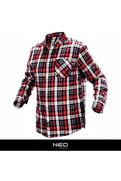 NEO Tools Cămașă de flanelă în carouri roșu, negru și alb, mărimea L 81-540 NEO