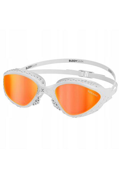 NO BRAND Ochelari de înot buddyswim ozeanx oglindă alb / portocaliu mărime unică
