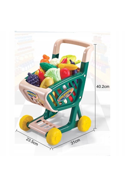 Luxma Cărucior de cumpărături pentru copii, Set de legume și fructe, Set de c...