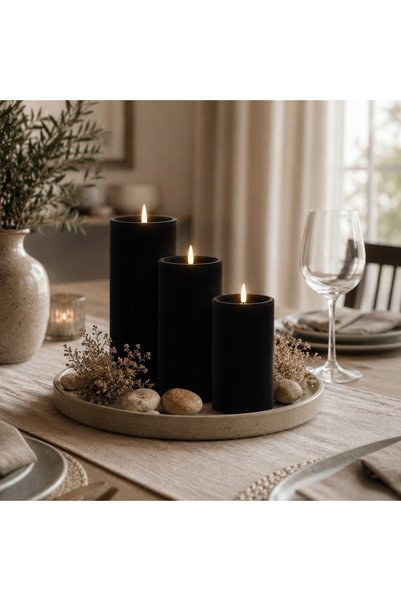 NO BRAND Lumânare LED decorativă, alimentată cu baterii, cu temporizator, nea...